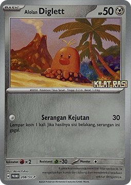 Alolan Diglett (SV-P/ID 208) Scarlet & Violet Indonesian Promos