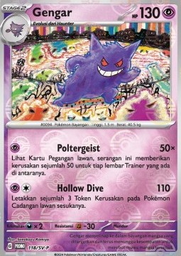 Gengar (SV-P/ID 118) Scarlet & Violet Indonesian Promos