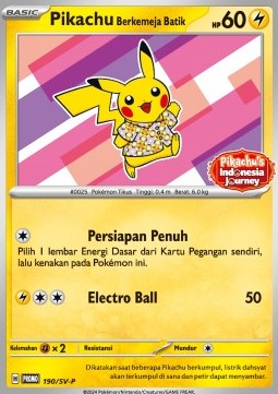 Pikachu Wearing a Batik Shirt (SV-P/ID 190) Scarlet & Violet Indonesian Promos