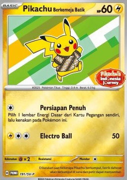 Pikachu Wearing a Batik Shirt (SV-P/ID 191) Scarlet & Violet Indonesian Promos