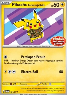 Pikachu Wearing a Batik Shirt (SV-P/ID 154) Scarlet & Violet Indonesian Promos