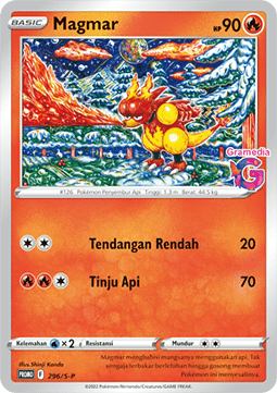Magmar (S-P/ID 296) Sword & Shield Indonesian Promos