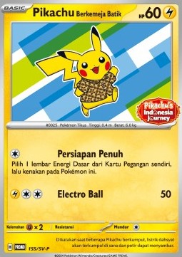 Pikachu Wearing a Batik Shirt (SV-P/ID 155) Scarlet & Violet Indonesian Promos