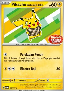 Pikachu Wearing a Batik Shirt (SV-P/ID 101) Scarlet & Violet Indonesian Promos